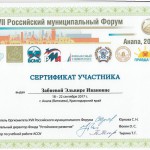 Сертификат участника Забневой Э.И.